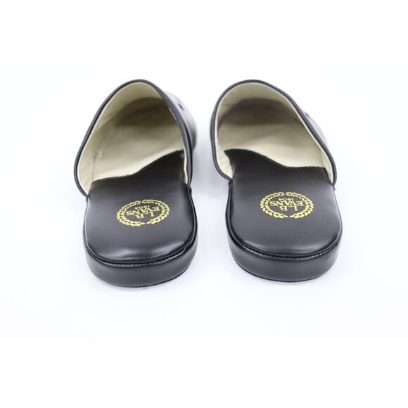 L.B. Evans Duke Scuff Black Genuine Leather Casual Slippers 2761 Size 10 EEE - Picture 3 of 10